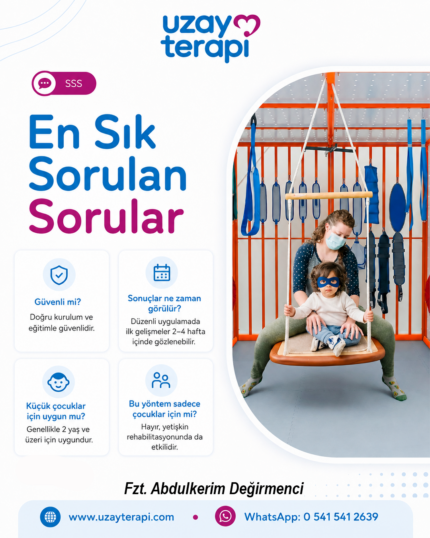 Uzay terapisi hakkında sık sorulan sorular: Güvenli mi? Sonuçlar ne zaman görülür? Küçük çocuklar için uygun mu? Bu yöntem sadece çocuklar için mi? Uzman fizyoterapist tarafından yanıtlanıyor.